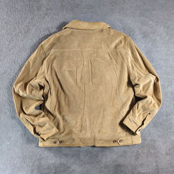 Taylor Stitch Marigold Mens 46 Sand Suede Long Haul Jacket Tan Barn Corduroy Lux - Picture 2 of 11